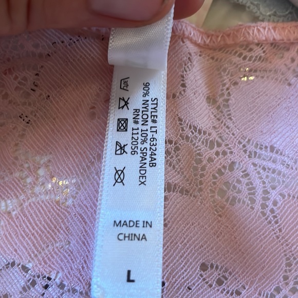 Bralette Racerback Pink Stretchy Floral Lace in Pink - Picture 6 of 7